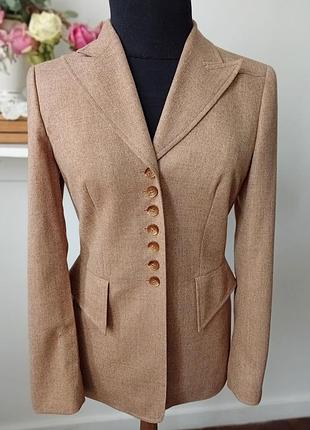 Люксовий вінтажний вовняний жакет escada (100% pure new wool), розмір s