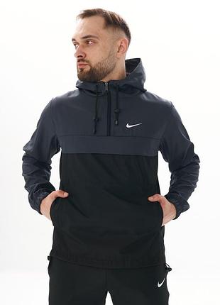 Анорак мужской весенний nike черный с серым xl