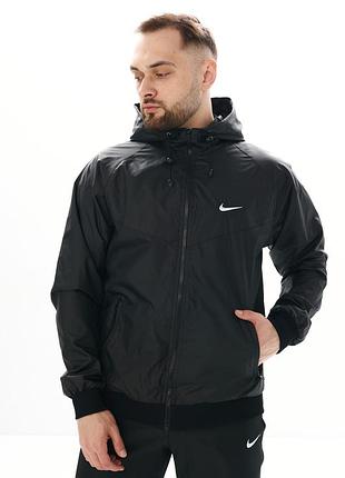 Мужская куртка ветровка весенняя осенняя чёрная nike найк xxl