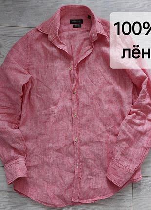 100% лен, рубашка от massimo dutti,  s