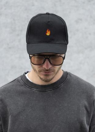 Чоловіча кепка бейсболка тракер without з принтом fire black