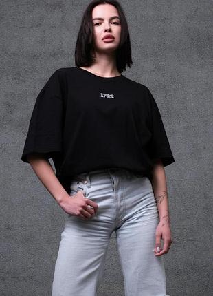 Жіноча оверсайз футболка з принтом without 1702 black s/m