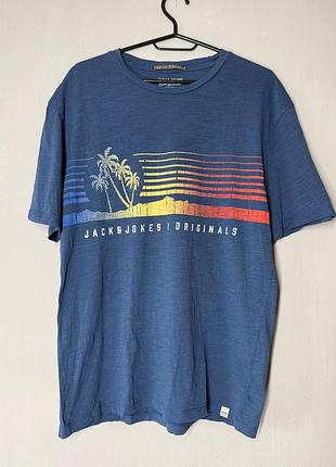 Чоловіча бавовняна футболка jack & jones originals з принтом