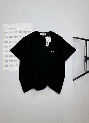Cdg play футболка с сердечком / comme des garcons t-shirt плей кдг черный, 185 см