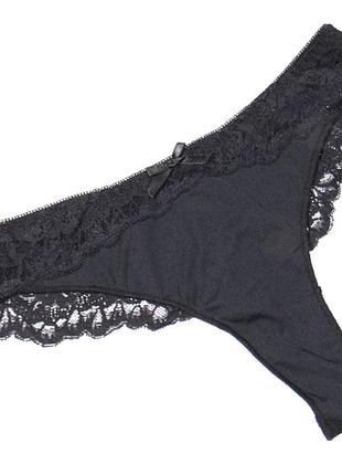 Бразилиана с кружевом one size черные biweier 313