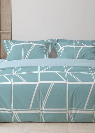 Постельное белье семейное теп happy sleep aqua grid теп 2-03797_32624 150х215х2 см