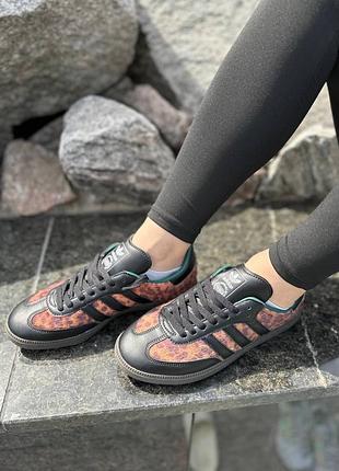 Кросівки adidas samba (leopard/green)