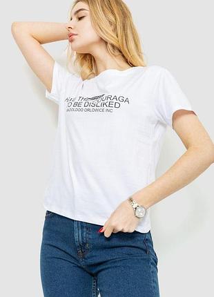 Футболка жіноча з принтом, колір білий, 221r3006