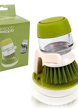 Щетка для мытья посуды с дозатором для моющего средства soap brush