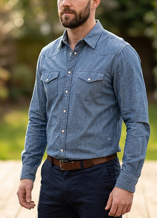 Сорочка\рубашка tommy hilfiger real indigo western shirt