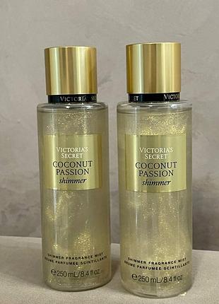 Парфюмированный спрей для тела с шиммером victoria’s secret coconut passion shimmer. объем 250 мл. оригинал и сша