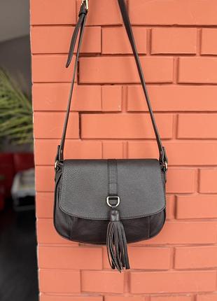 Сумка шкіряна massimo dutti- оригінал,брендова,жіноча, класична,коричнево-шоколадного відтінку,через плече