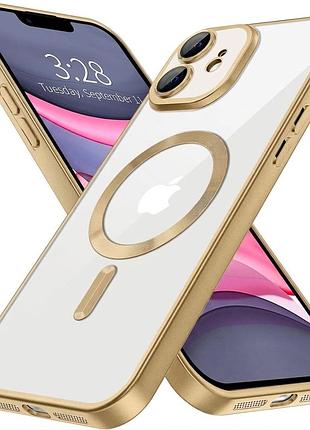 Чехол fiji chrome для apple iphone 12 с magsafe и защитой камер матовый light gold
