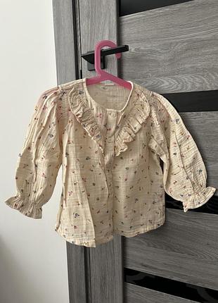 Дитяча муслінова блузка  h&m