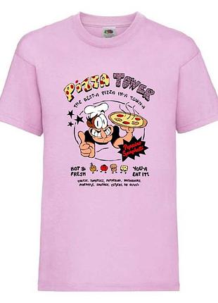 Футболка пица тавер (pizza tower 003) светло розовая, 104-116-128-140-152-164 размер