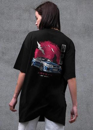 Жіноча оверсайз футболка з принтом without skyline black s/m