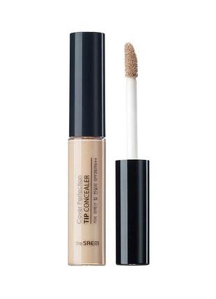Консилер зі світловідбиваючими частинками the saem cover perfection tip concealer 7мл 0.2 rich beige
