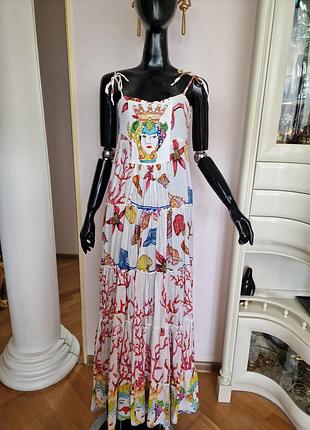 Яркий хлопковый сарафан макси antica sartoria by giacomo cinque (one size)