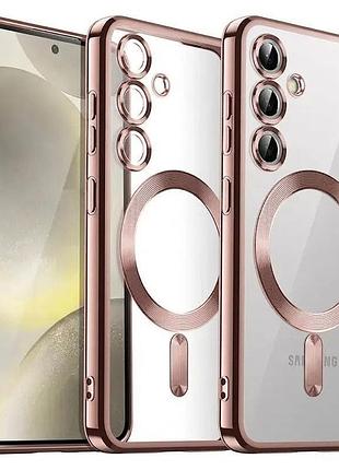 Чехол fiji chrome для samsung galaxy s24 (s921) с magsafe и защитой камер rose gold