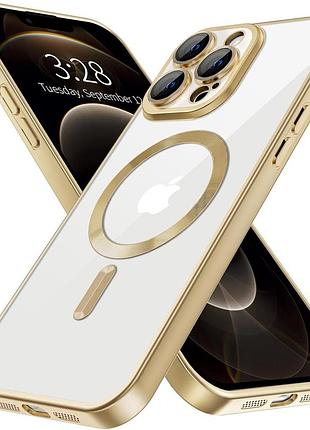 Чехол fiji chrome для apple iphone 12 pro max с magsafe и защитой камер матовый light gold