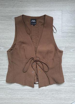 Льняная жилетка жилет льняной безрукавка льняная zara лен кофта накидка лен лето лето женская женская женская