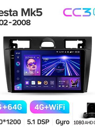 Штатна магнітола teyes cc3 2k 4+64 gb gb ford fiesta 5 (mk5) 2002-2008 9"
