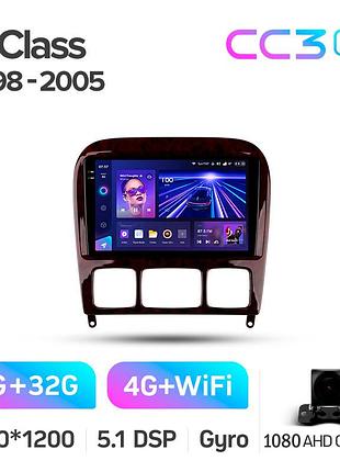 Штатна магнітола teyes cc3 2k 4+32 gb mercedes-benz s-class w220 1998-2005 9"
