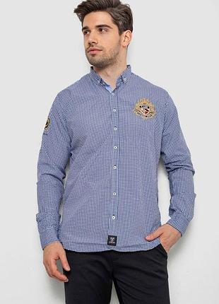 Рубашка мужская в клетку, цвет синий, 214r9030 s, s, s