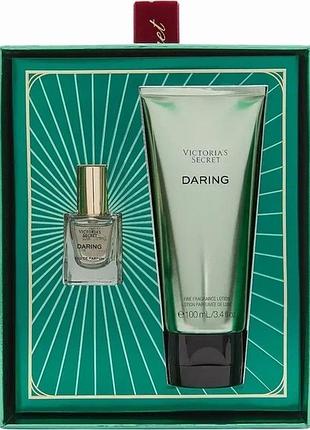 Подарунковий набір victoria's secret daring лосьйон 100 мл + парфумована вода 7.5 мл. оригінал із сша