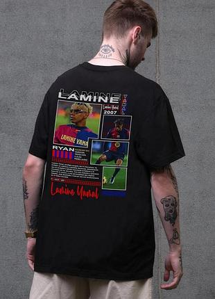 Мужская оверсайз футболка without с принтом lamine yamal black s/m