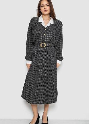 Костюм женский классический в горох, цвет черно-белый, 167r3001