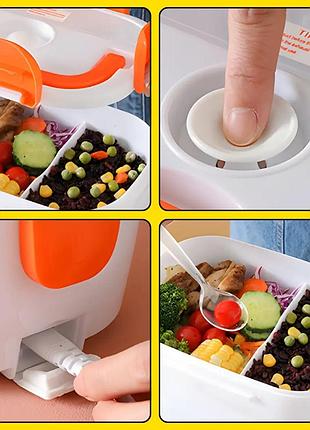 Ланчбокс с подогревом еды 220v, electric lunch box, ланч-бокс оранжевый