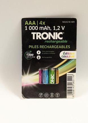 Аккумуляторные батарейки tronic nimh aaa hr03 4 штуки
