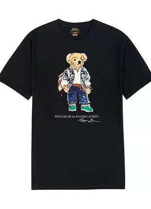 Черные футболки polo bear ralph lauren