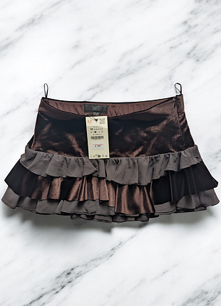 Новая вельветовая юбка zara коричневого цвета size m
