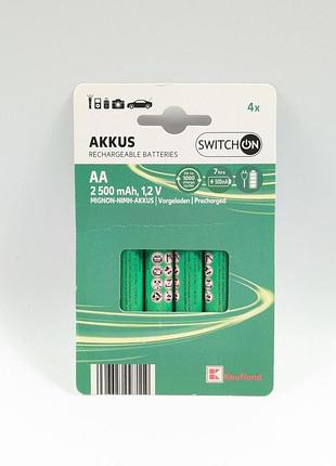 Акумуляторні батарейки switchon aa hr6 4 штук 2500 mah