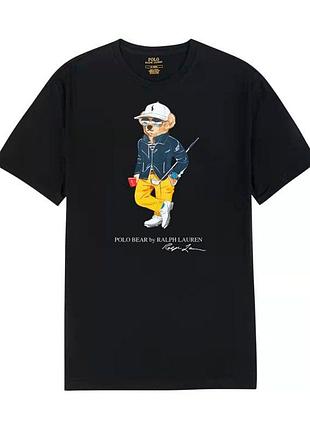 Черные футболки polo bear ralph lauren