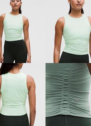 Женская спортивная майка lululemon license to train tight-fit в светло-зеленом цвете