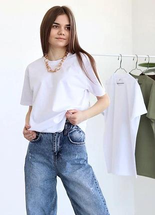 Біла базова футболки fruit of the loom valueweight унісекс оверсайз 5