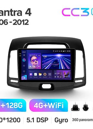 Штатна магнітола teyes cc3 2k 6+128 gb 360° hyundai elantra 4 hd 2006-2012 9"