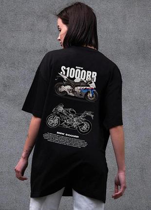 Жіноча оверсайз футболка without з принтом s1000rr black s/m