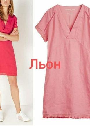 Плаття, сукня sandwich 100 відсотків льон з двома кишенями