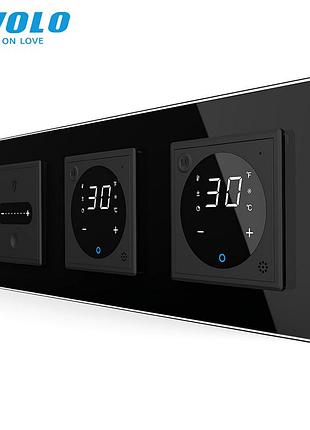Сенсорный диммер с терморегуляторами 16a 230v для теплого пола черный livolo rem-1478