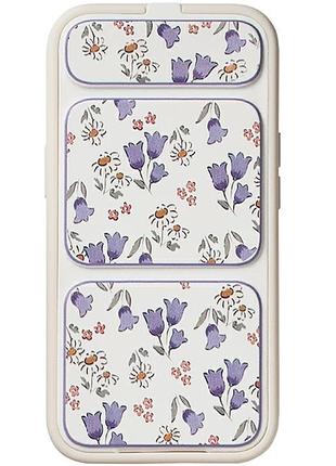 Чехол tpu panel stand для apple iphone 16 pro (айфон 16 про), силиконовая накладка с рисунком, встроенной подставкой, защитой