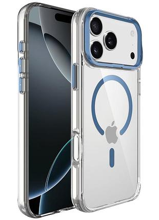 Противоударный чехол tpu space case apex с magsafe для apple iphone 17 pro max прозрачный (navy blue)