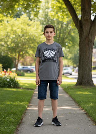 11–13 лет детская футболка серая спортивная iron aesthetics