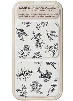 Чехол tpu panel stand для apple iphone 16 pro max (айфон 16 про макс ), силиконовая накладка с рисунком, встроенной подставкой,