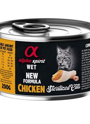 Консерва alpha spirit chicken for sterilized cat с курицей, для стерилизованных котов, 200г.