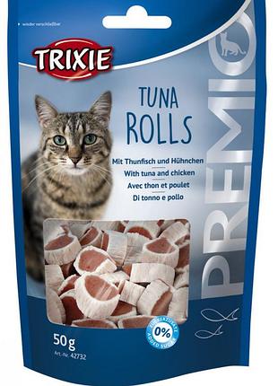 Premio tuna rolls-ласощі з тунцем для кішок, тріксі 42732 ласощі premio tuna rolls тунець 50гр 42732