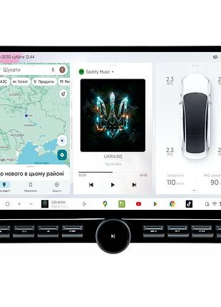Автомобільний мультимедійний центр 13" з бездротовим carplay та android autos7+ 2k qled piano 13" 8x2.7ghz 8x128gb 4g ak7808 ab